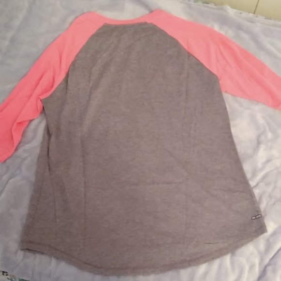 Pink and Gray 3/4 length sleeve T-shirt - Picture 3 of 4